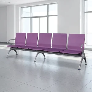 Industrial Aluminum Alloy PU Waiting Chair 3 5 Seats with Handrails for Airport and Hospital Bench