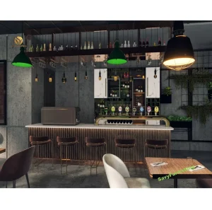 Industrial Beer Bar Interior Design Cozy Wine Bar Counter Design Customized Pub Bar Furniture Set Factory Outlet