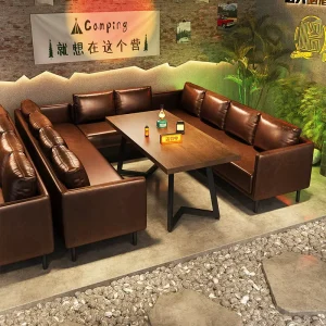 Industrial Design Commercial U shaped Bar Set with Private Rooms and Sofas for Home Bar and Restaurant Use