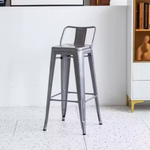 Industrial Design High Stool Bar Chair Metal Restaurant Chairs Garden Dining Chairs Stack Lightweight for Indoor Outdoor Use