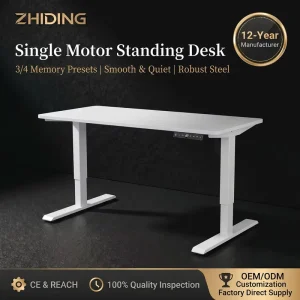 Industrial Grade 80kg Load Single Motor Sit Stand Desk CE Certified Height Adjustable Office Workstation
