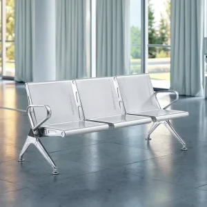 Industrial Grade Stainless Steel 3 Seat Platform Seating for Hospital School Use Modern Design Durable Commercial Furniture