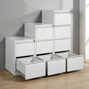 Industrial Grade White Steel Drawer Cabinets Stackable High Capacity Storage Units For Ware House & Office