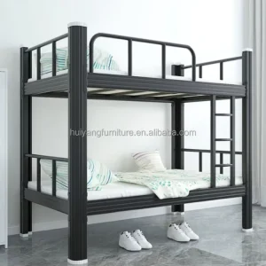 Industrial Heavy Duty Bunk Bed Metal Steel Frame Double Deck Twin over Twin Student Dormitory Bedroom
