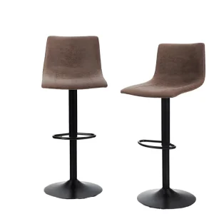 Industrial High Bar Stools Upholstered Home Bar Stool with Back Industrial Leather Height Swivel Bar Stools