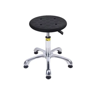 Industrial Hospital School Laboratory Furniture ESD Round Seat Workshop Antistatic Steel Stool with Footrest