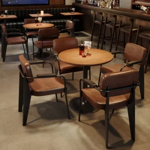 Industrial Iron Bistro Table Chair Combination Commercial Restaurant Furniture Set for Coffee Shops Bars Living Room