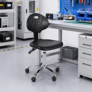 Industrial Lab Chair with Backrest Height Adjustable Swivel Office Chair for Workshop Laboratory