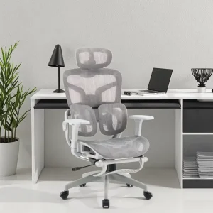 Industrial Lift Chair Comfortable Swivel Mesh Fabric Ergonomic Adjustable Headrest Computer Office Chair