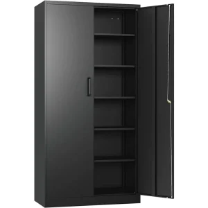 Industrial Metal 2 Door Swing Door Filing Cabinet with Knock Down Structure for Warehouse and Gym Use Office Storage