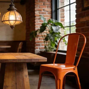 Industrial Metal Dining Chair High Quality Cold Rolled Steel Precision Forging Double Reinforcement for Kitchen Cafe Bistro