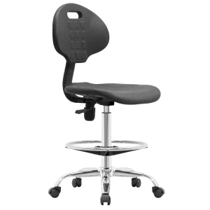 Industrial Metal Footring Adjustable Ergonomic Office Chair Comfortable Stool with Wheels