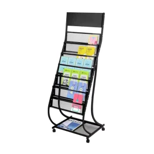 Industrial Metal Literature Display Rack Multi Layer Magazine Holder for Supermarket Bookstore and Exhibition