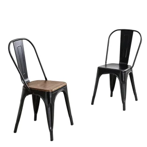 Industrial Metal Restaurant Chair Stackable Tolix Style Vintage Design for Cafe Bistro Hotel Outdoor Patio Furniture