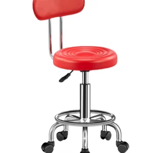 Industrial Modern Adjustable High back Lab Stools Leather Swivel Stool With Backrest