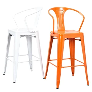 Industrial Modern Armrest Chair Metal Dining Chair High Backrest Stackable Ergonomic Design Durablefor Home Office Use