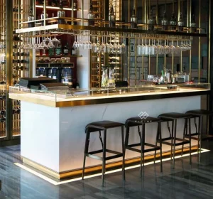 Industrial Modern LED Restaurant Bar Counter Customized Hotel and Mall Bar Furniture with 10 Year Warranty