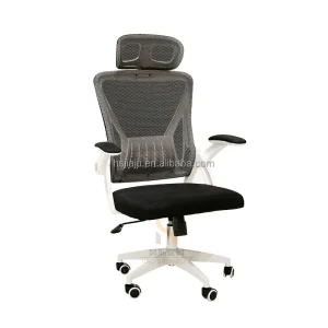 Industrial Office Chair Fabric Headrest Ergonomic Executive Swivel Mesh Stainless Steel Modern