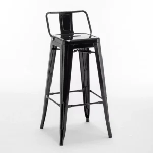 Industrial Retro bar Stool Stackable Chairs Restaurant High Chair Counter Height Black bar Stool Modern Metal