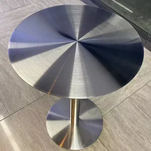 Industrial Round Coffee Table Small Bistro Table with Stainless Steel Base for Cafe Bar Modern Furniture Dining Table