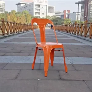 Industrial Stackable Steel Chair Heavy Duty Powder Coated for Cafe Restaurant Hotel Indoor Outdoor