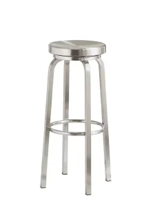 Industrial Style 304 Stainless Steel Rotatable 360 Degree Swivel Bar Stool KTV Household Chrome Base Island Chair