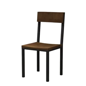 Industrial Style American Retro Restaurant Bar Chair and Table Dining Set Wood Metal Frame Rectangle Table Bar Chair
