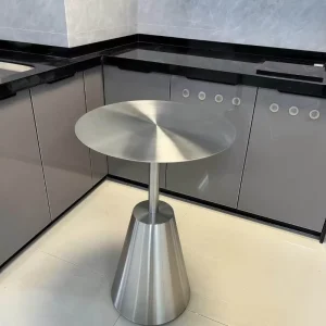Industrial Style Cone Leg Coffee Table Round Sofa Side Table for Cafe Bar Modern Tapered Metal Side Table
