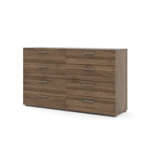 Industrial Style Dresser Closet With 8 Wooden Drawers Bedroom Storage Cabinet With Drawers