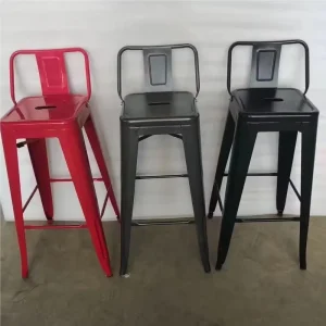 Industrial Style High Metal Bar Stool Natural Wooden Seat Outdoor Stackable LOFT Decor Bars Cafes Hotel Dining Ergonomic