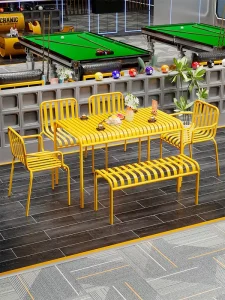 Industrial Style Iron Art Balcony Table Chair Set Courtyard Coffee Shop Outdoor Leisure Area Furniture Combination Made Fujian