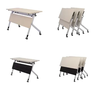 Industrial Style Metal Double Seater Kids Study School Desk Chair Foldable Training Table Warranty ISO Certified Home