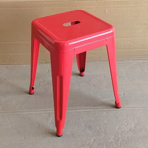 Industrial Style Metal High Bar Stool Stackable Commercial Outdoor Bar Furniture for Counter and Dining Use