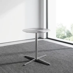 Industrial Style Round Dining Table and Chair for 2 Stainless Steel Cross Legged Base for Bar and Cafe Restaurant Furniture Set