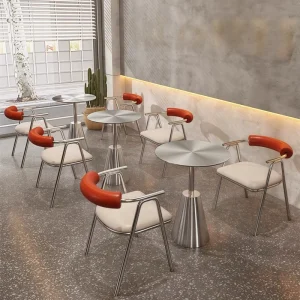Industrial Style Stainless Steel Dining Chair Durable Metal Home Furniture for Restaurant Tables Hotels and Living Room