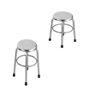 Industrial Style Stainless Steel Round Bar Stools for Hotels and Restaurants