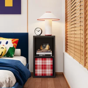 Industrial Style Steel TV Cabinet with Open Storage Shelves for Living Room