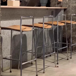 Industrial Style Wood Bar Counter Chairs Durable & Eco Friendly High Chairs for Dining and Outdoor Use