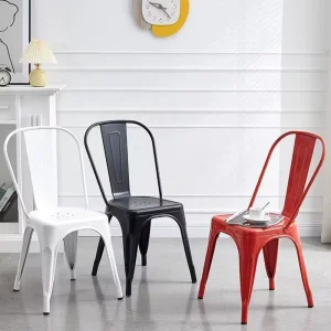 Industrial Thickened Metal Backrest Chair Heavy Duty Iron Dining Chairs for Commercial Use Cafe and Bistro Furniture