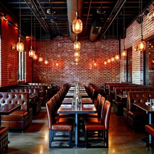 Industrial Vintage American Leather Wooden Commercial Restaurant Table and Chair Leather Booth Seating Furniture Set