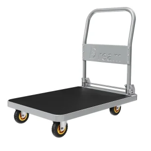 Industrial Warehouse Hotel Cargo Transport Four Wheel Plastic Folding Hand Truck OEM Customizable Shopping Tool Caster Wheels