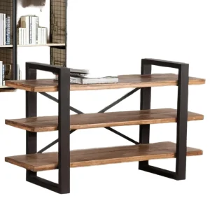 Industrial style Foldable and Extendable Metal Bookshelf for Home Office Hotel Living Room
