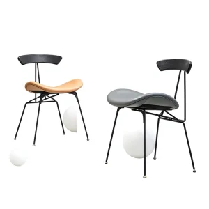 Industrial-style Minimalist Modern Ergonomic Dining Chair Light-luxury Vintage Home Steel Backrest Designer-inspired Desk Chair