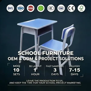 Industry Leading Source Ergonomic Customizable Educational Set Heavy Duty Metal Frame Classroom Furniture Project Solutions