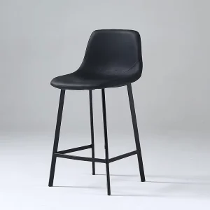 Industry Style Metal Bar Chair Back Simple Stool Bar Chair for Kitchen Leather Restaurant Bar High Stool
