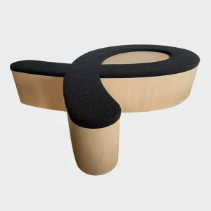 Innovative Fun Look Public Bench Seating Padded Wood Seating for Retail Shop Hotel