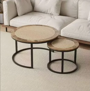 Ins Style Cream White Metal Coffee Table for Small Apartment Home Balcony Creative Changhong Glass