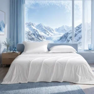 Instant Cooling Touch Summer Comforter Ice Silk Breathable Sweat Resistant Washable Bed Quilt Blanket for Hot Sleepers