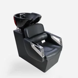 Integrated Ceramic Basin Shampoo Chair with Armrest