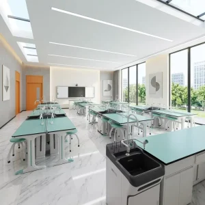 Integrated School Chemistry Lab Sink Bench Epoxy Countertop Washing Station Lab Table Modern for Student Chemical Experiment